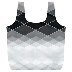 Black White Grey Color Diamonds Full Print Recycle Bag (xxxl) by SpinnyChairDesigns