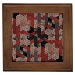 Auburn Grey And Tan Truchet Tiles Framed Tile by SpinnyChairDesigns