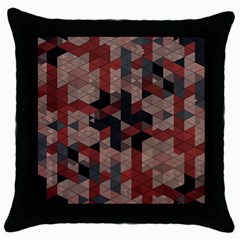 Auburn Grey And Tan Truchet Tiles Throw Pillow Case (black) by SpinnyChairDesigns