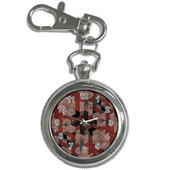 Auburn Grey And Tan Truchet Tiles Key Chain Watches by SpinnyChairDesigns