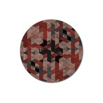 Auburn Grey and Tan Truchet Tiles Magnet 3  (Round) Front