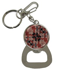 Auburn Grey And Tan Truchet Tiles Bottle Opener Key Chain by SpinnyChairDesigns