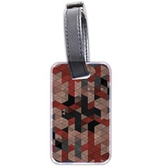 Auburn Grey And Tan Truchet Tiles Luggage Tag (two Sides) by SpinnyChairDesigns