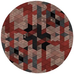 Auburn Grey And Tan Truchet Tiles Wooden Puzzle Round by SpinnyChairDesigns