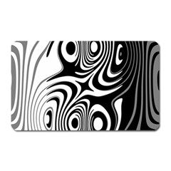 Black And White Abstract Stripes Magnet (rectangular) by SpinnyChairDesigns