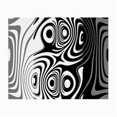 Black And White Abstract Stripes Small Glasses Cloth by SpinnyChairDesigns