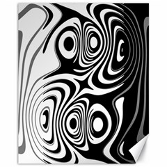 Black And White Abstract Stripes Canvas 11  X 14  by SpinnyChairDesigns