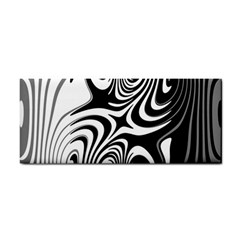 Black And White Abstract Stripes Hand Towel