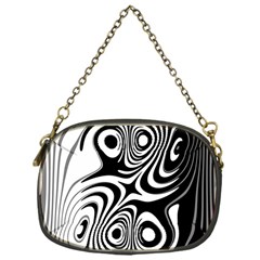 Black And White Abstract Stripes Chain Purse (one Side) by SpinnyChairDesigns