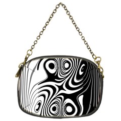 Black And White Abstract Stripes Chain Purse (two Sides) by SpinnyChairDesigns