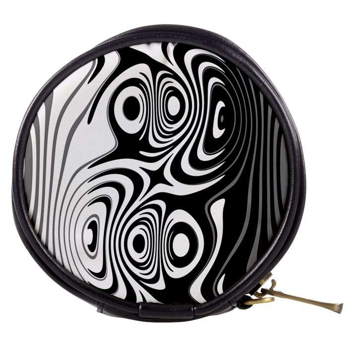 Black and White Abstract Stripes Mini Makeup Bag