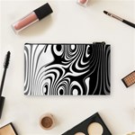 Black and White Abstract Stripes Cosmetic Bag (Small) Back