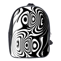 Black And White Abstract Stripes School Bag (large) by SpinnyChairDesigns