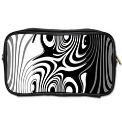 Black And White Abstract Stripes Toiletries Bag (one Side) by SpinnyChairDesigns