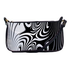 Black And White Abstract Stripes Shoulder Clutch Bag by SpinnyChairDesigns