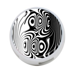 Black And White Abstract Stripes 4-port Usb Hub (one Side) by SpinnyChairDesigns