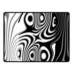 Black and White Abstract Stripes Fleece Blanket (Small) 50 x40  Blanket Front