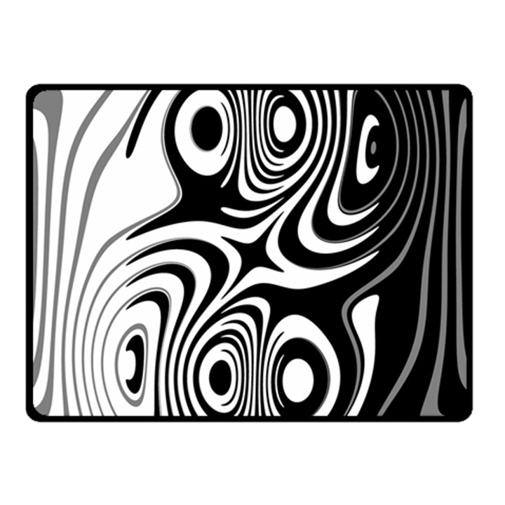 Black and White Abstract Stripes Fleece Blanket (Small)