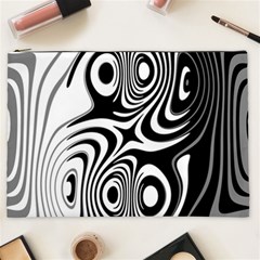 Black And White Abstract Stripes Cosmetic Bag (xxl) by SpinnyChairDesigns