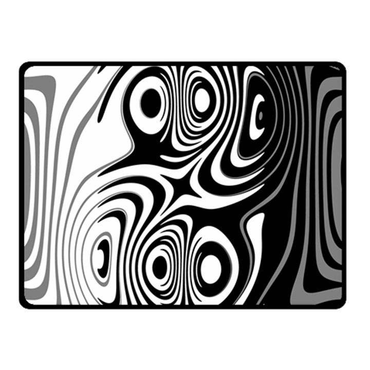 Black and White Abstract Stripes Double Sided Fleece Blanket (Small) 