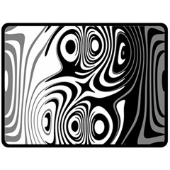 Black And White Abstract Stripes Double Sided Fleece Blanket (large)  by SpinnyChairDesigns