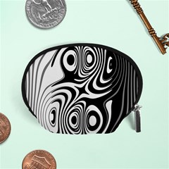 Black And White Abstract Stripes Accessory Pouch (small) by SpinnyChairDesigns