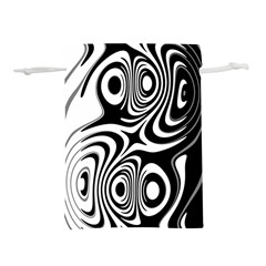 Black And White Abstract Stripes Lightweight Drawstring Pouch (m) by SpinnyChairDesigns