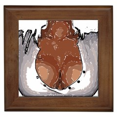 Sexy Boobs Breast Cleavage Woman Framed Tile by HermanTelo