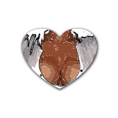 Sexy Boobs Breast Cleavage Woman Rubber Coaster (heart)  by HermanTelo