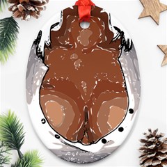 Sexy Boobs Breast Cleavage Woman Oval Ornament (two Sides)