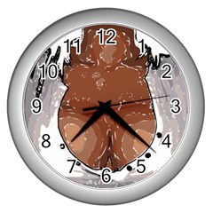 Sexy Boobs Breast Cleavage Woman Wall Clock (silver)