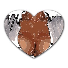 Sexy Boobs Breast Cleavage Woman Heart Mousepads by HermanTelo