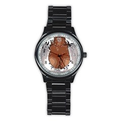 Sexy Boobs Breast Cleavage Woman Stainless Steel Round Watch by HermanTelo