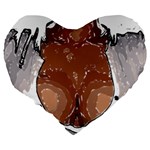 Sexy Boobs Breast Cleavage Woman Large 19  Premium Flano Heart Shape Cushions Back