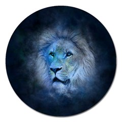 Astrology Zodiac Lion Magnet 5  (round) by Mariart