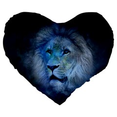 Astrology Zodiac Lion Large 19  Premium Flano Heart Shape Cushions by Mariart