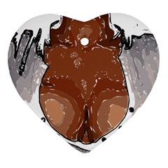 Sexy Boobs Breast Cleavage Woman Heart Ornament (two Sides) by HermanTelo