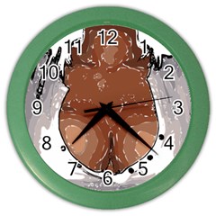 Sexy Boobs Breast Cleavage Woman Color Wall Clock by HermanTelo