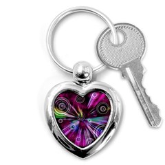 Fractal Circles Abstract Key Chain (heart) by HermanTelo