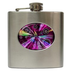 Fractal Circles Abstract Hip Flask (6 Oz)