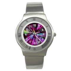 Fractal Circles Abstract Stainless Steel Watch