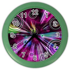 Fractal Circles Abstract Color Wall Clock by HermanTelo