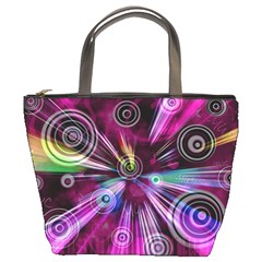 Fractal Circles Abstract Bucket Bag by HermanTelo