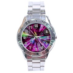 Fractal Circles Abstract Stainless Steel Analogue Watch