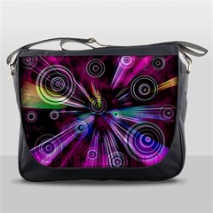 Fractal Circles Abstract Messenger Bag