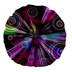 Fractal Circles Abstract Large 18  Premium Round Cushions