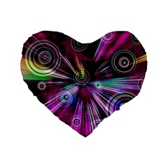 Fractal Circles Abstract Standard 16  Premium Heart Shape Cushions