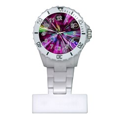 Fractal Circles Abstract Plastic Nurses Watch