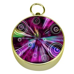 Fractal Circles Abstract Gold Compasses