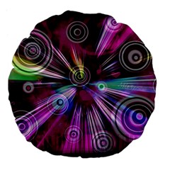 Fractal Circles Abstract Large 18  Premium Flano Round Cushions